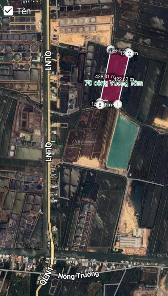 Bán 70 công đất vuông tôm, giá rẻ