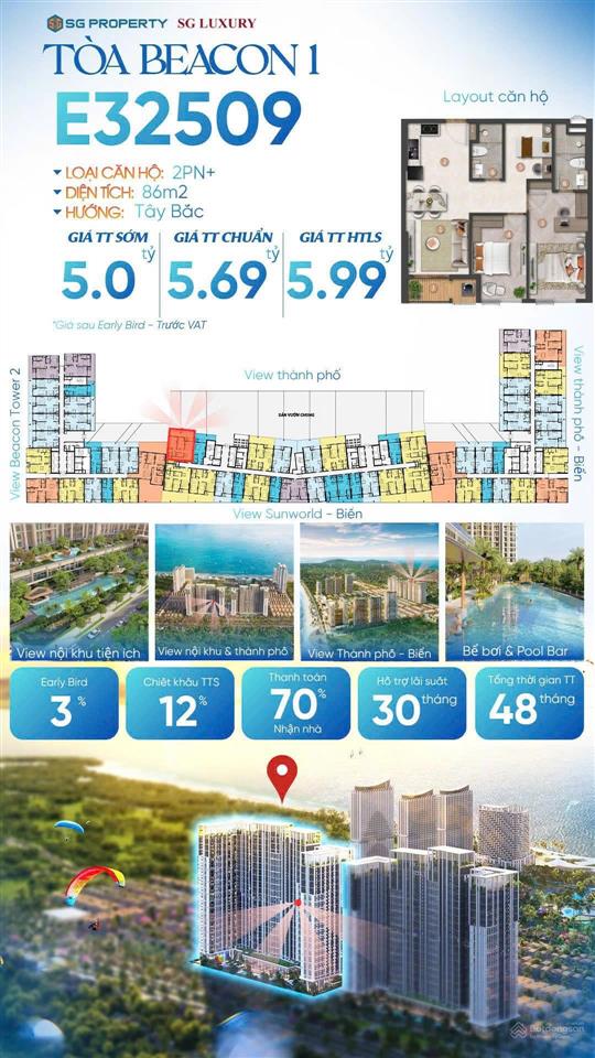 2pn + 86m² dự kiến chỉ 5 tỷ, 70% nhận nhà sổ lâu dài, thanh toán 48 tháng