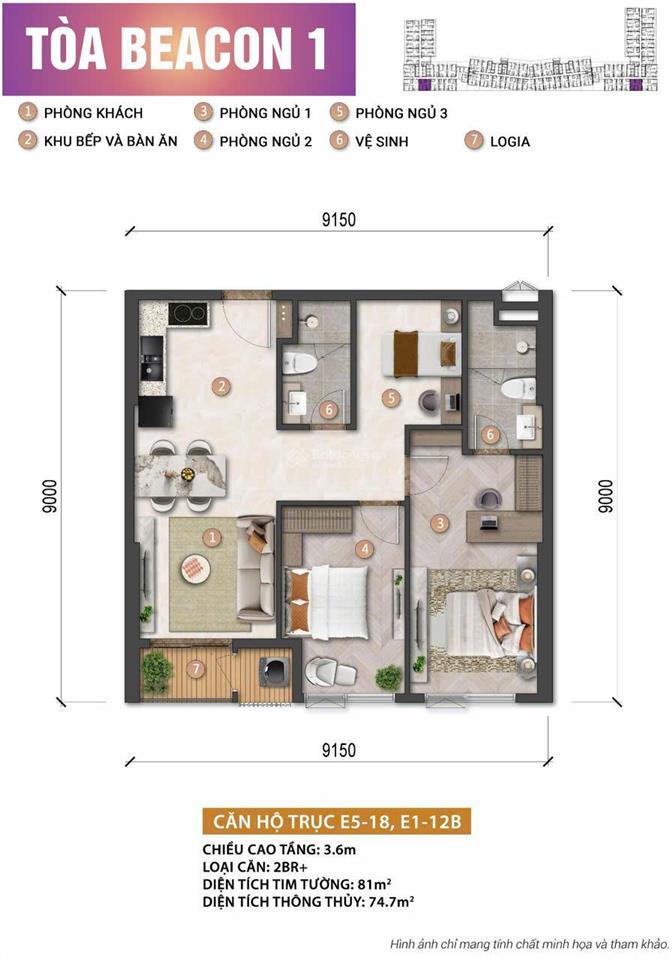 2pn + 86m² dự kiến chỉ 5 tỷ, 70% nhận nhà sổ lâu dài, thanh toán 48 tháng