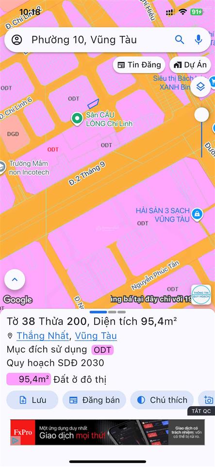 Lô đất góc khu đô thị chí linh 95m2 giá 10ty