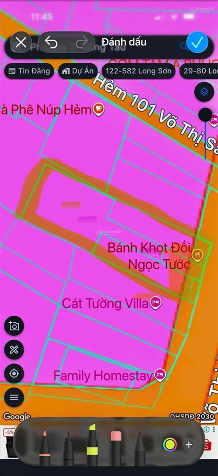 Mặt tiền võ thị sáu 647m ngang 16m dòng tiền 55 triệu/tháng 110 tỷ