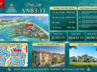 Biệt thự song lập biển hồ  độc quyền voucher 810%
