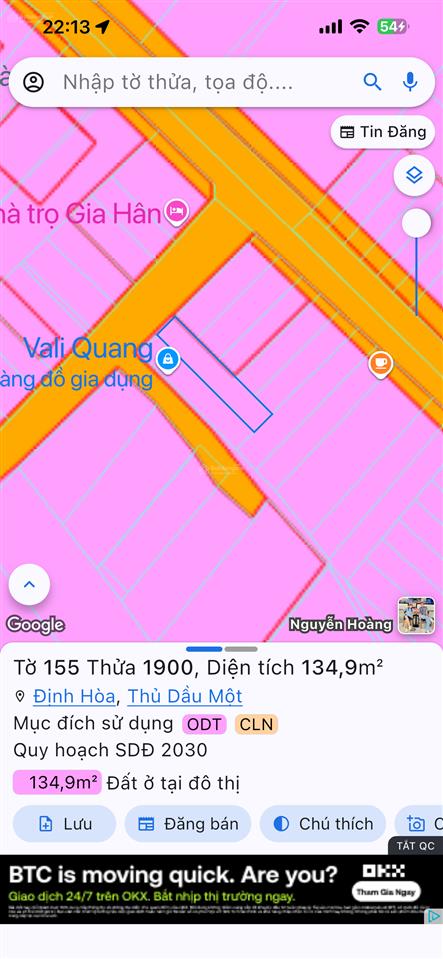 Chủ kẹt tiền giảm ngay 150 triệu, cần bán gấp! đất mặt tiền đx073, phường chánh hiệp