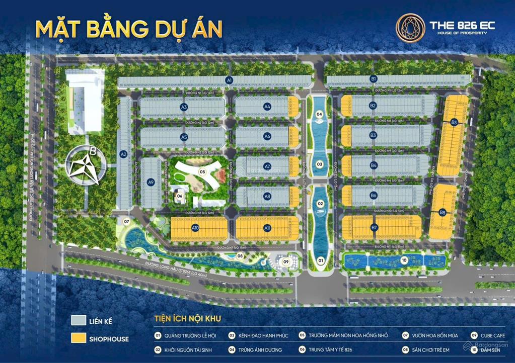 Bán nền đất dự án the 826 ec, long hậu, 2,15tỷ, 80m2