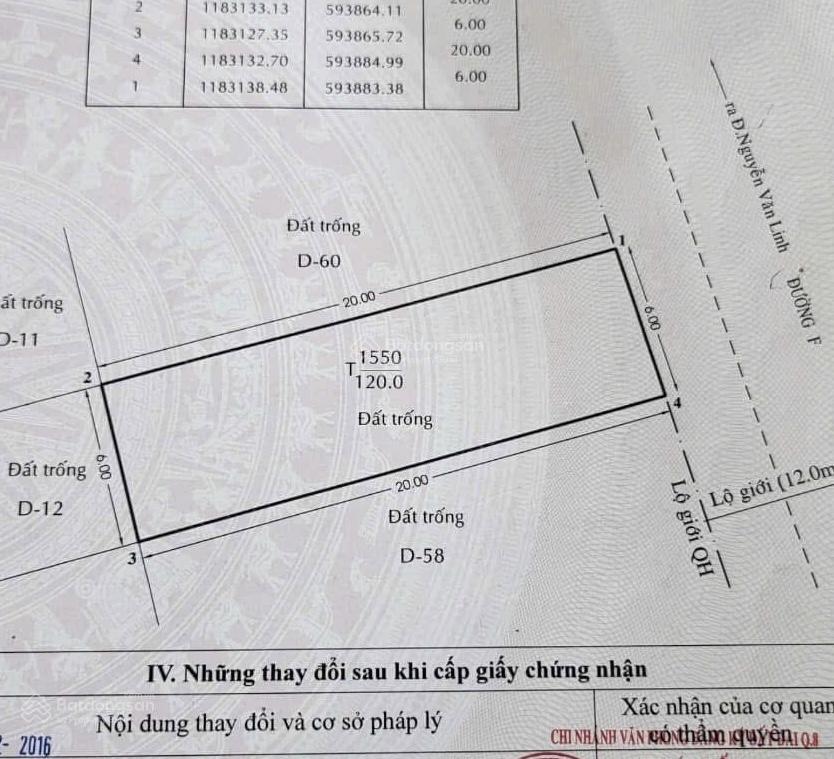 Cần bán lô đất 120m2 khu đô thị bình điền  quận 8