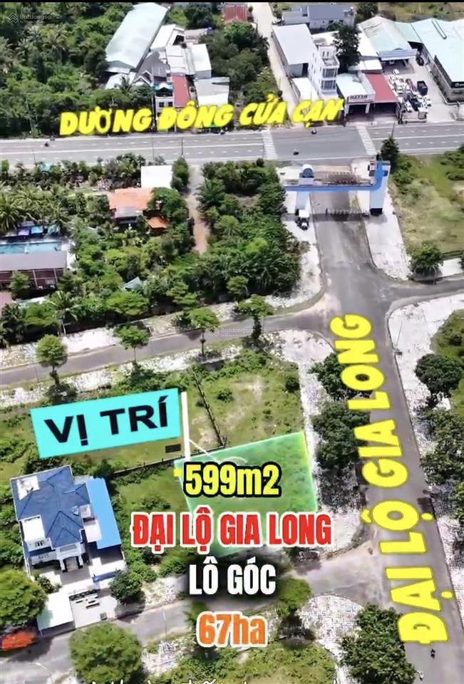 Bán lô góc 599m2 đẹp trục đại lộ gia long kđt 67ha bắc dương đông giá đầu tư