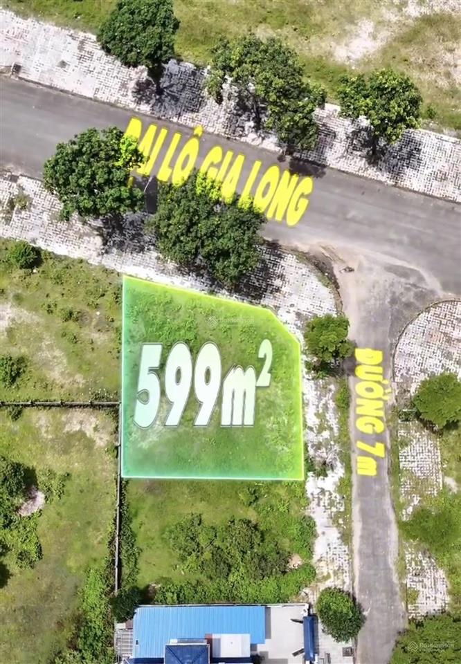 Bán lô góc 599m2 đẹp trục đại lộ gia long kđt 67ha bắc dương đông giá đầu tư