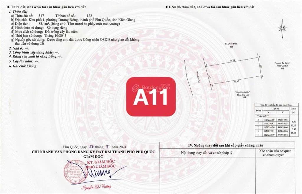 Hiếm! bán lô đất 2 mặt tiền hẻm toà án 30/4 phú quốc, 169m2, cách biển 700m, qh đất ở đô thị