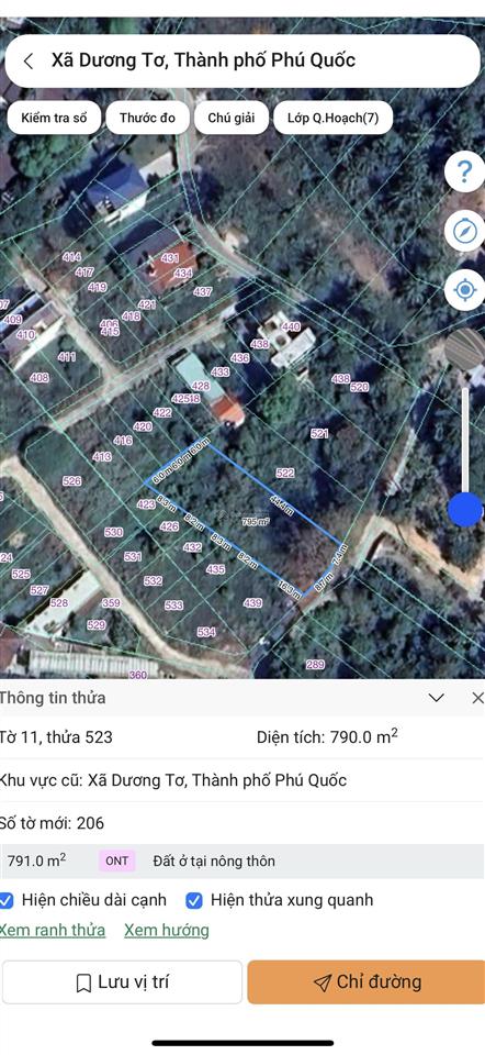 Bán đất đẹp cửa lấp 790m2 1 sẹc hẻm cầu bà phong, 302m2 thổ cư, mặt tiền 16m