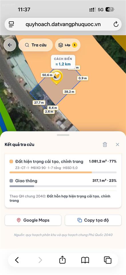 Bán 1.398m mặt đường dương đông cửa cạn | đối diện 67ha | sẵn nhà xưởng | qh chỉnh trang 7 tầng