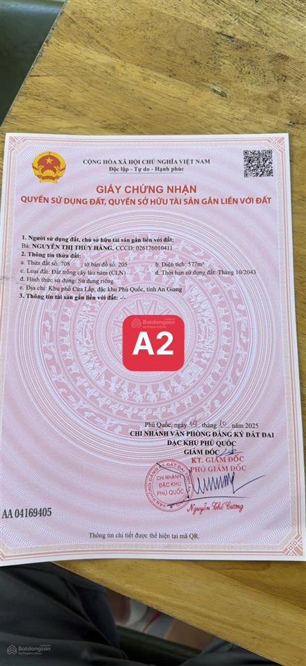 Bán 577m cửa lấp sổ hiển thị đường hẻm chùa ông | 275m thổ cư | gần biển trần hưng đạo