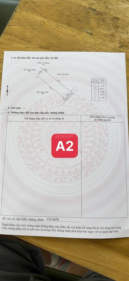 Bán 577m cửa lấp sổ hiển thị đường hẻm chùa ông | 275m thổ cư | gần biển trần hưng đạo