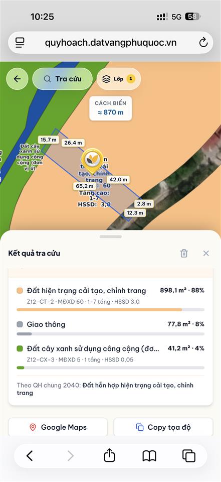 Bán 1.017m đất phố tây cửa lấp, phú quốc sổ hiển thị đường, giá chỉ 16 tỷ