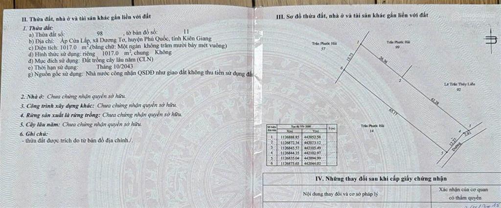 Bán 1.017m đất phố tây cửa lấp, phú quốc sổ hiển thị đường, giá chỉ 16 tỷ