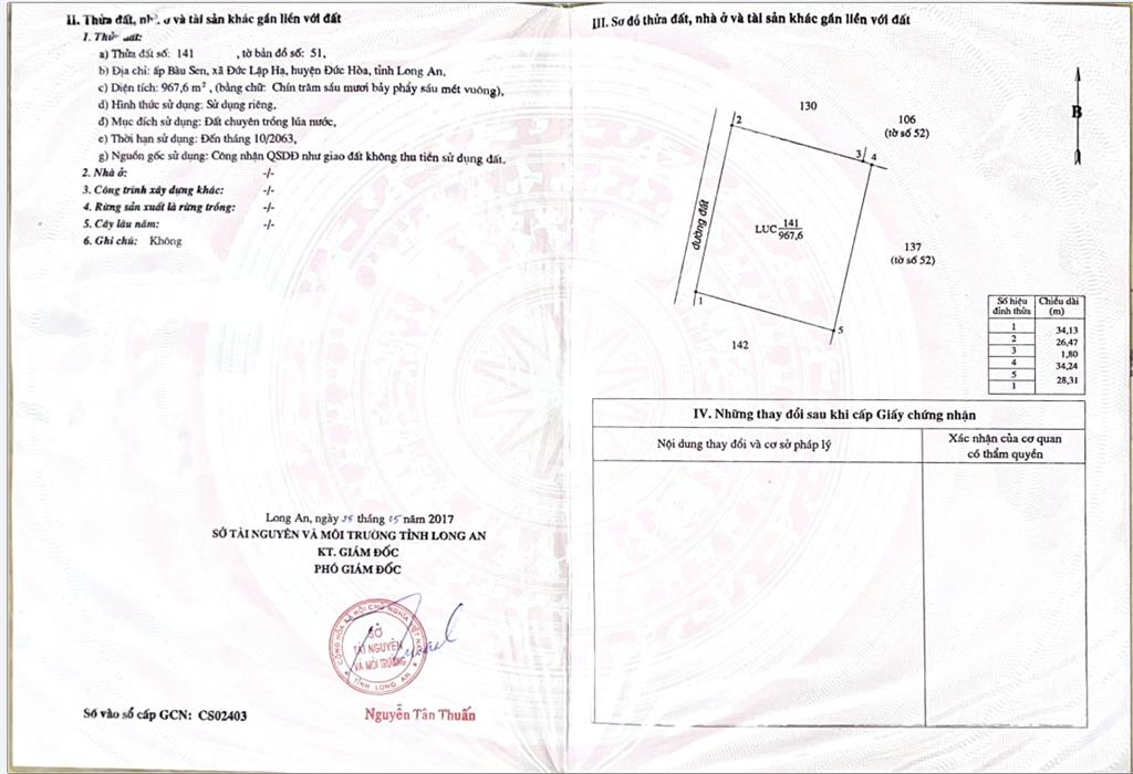 Bán 1 công đất ruộng huyện đức hòa, long an