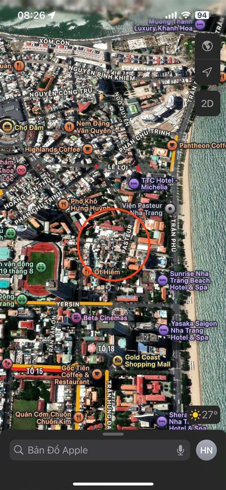 Bán nhà (73.5 m2, ngang 4.8 m) hẻm pasteur  cách biển 200 m  giá chốt 8.8 tỷ