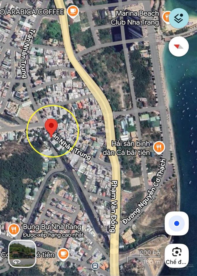 Bán đất (132m2, ngang 5.5m) mặt đường thân nhân trung  cách biển 350m. giá 76tr/m2