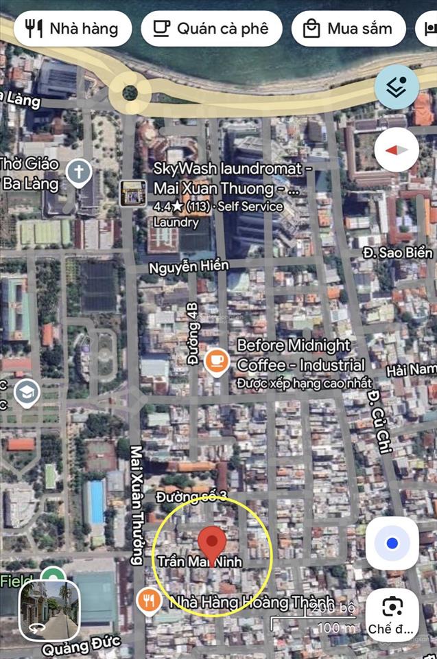 Bán nhà (58m2, ngang 4.2m) mặt đường trần mai ninh  vĩnh hải  cách biển 300m. giá 6.8 tỷ
