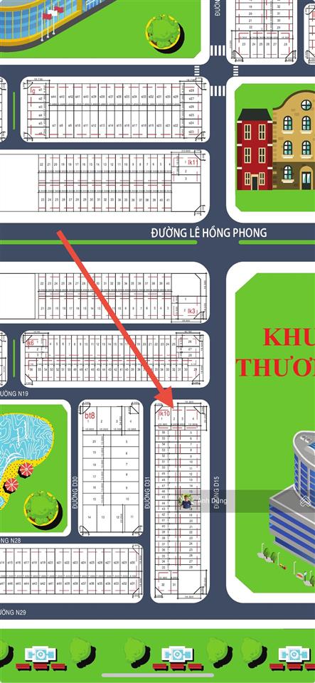 Bán biệt thự hud 9  gần công viên trung tâm  đường n19 rộng 22m  giá tốt
