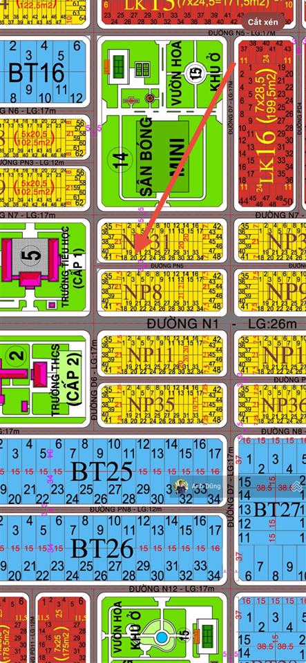 Đất nhà phố xdhn 97m2 sổ hồng riêng giá chỉ 1,43 tỷ