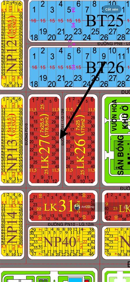 Bán đất liền kề xdhn 178,5m  sổ hồng riêng  giá chỉ 10,5 triệu/m