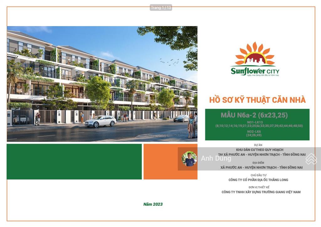 Sunflower city nhơn trạch đất nền trung tâm chỉ từ 4 triệu/m², full thổ cư 100%, xây nhà ngay