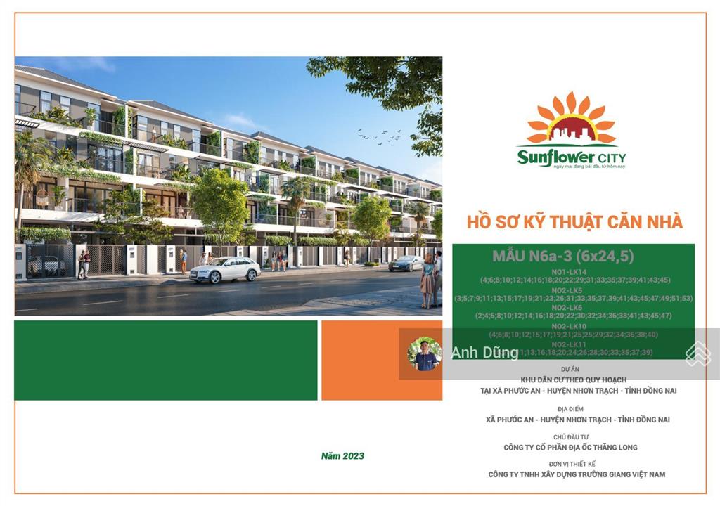 Sunflower city nhơn trạch đất nền trung tâm chỉ từ 4 triệu/m², full thổ cư 100%, xây nhà ngay