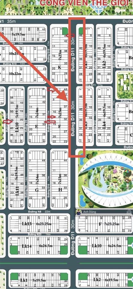 Bán đất sunflower city nhơn trạch 117m² mặt tiền đường 30m  gần trường học  chỉ 1,5 tỷ
