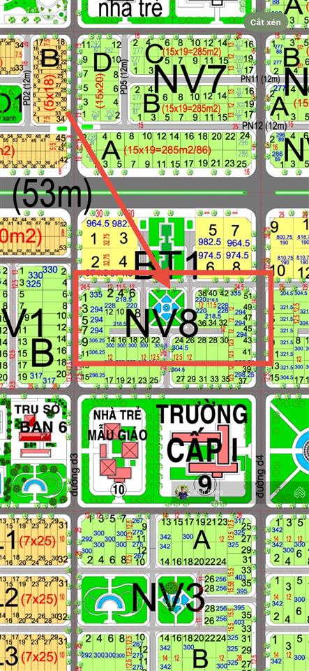 Đất nhà vườn hud 304,5m², góc 2 mặt tiền, gần biệt thự, đối diện công viên 13tr/m²