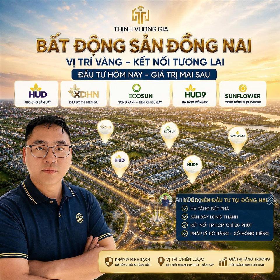 Bán đất hud nhóm 1 diện tích 277m2, góc 2 mặt đường 12m, giá 10,5 triệu/m2