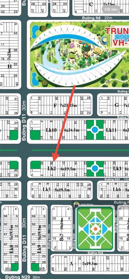 Bán đất hud 9 nhơn trạch lô 117m2 mặt tiền đường lê hồng phong 53m, giá 2,7 tỷ