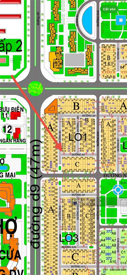 Hud nhóm 3 lô góc 118m2, 2 mặt đường 12m giá 1,8 tỷ