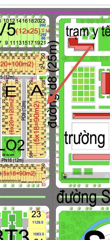 Bán đất hud nhơn trạch 90m đối diện trung tâm tiện ích, đường 25m, giá 1,4 tỷ