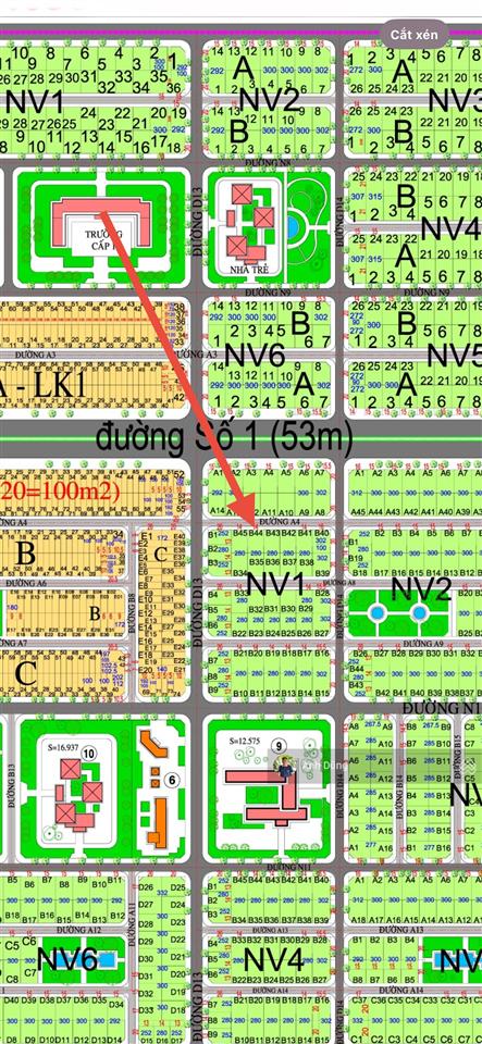 Hud nhóm 3 nhà vườn 280m2, 14x20m, đường 12m, mặt sau lê hồng phong, giá 9 triệu/m2