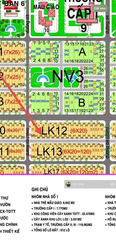 Sở hữu đất hud nhóm 3 120m, đường rộng 12m, ngân sách chỉ 1,3 tỷ