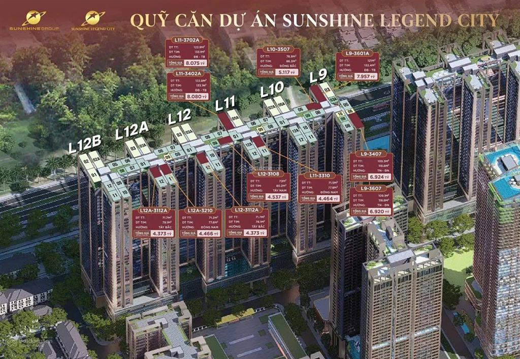 Chính chủ bán căn hộ l12.2812 sunshine legend city, 4,1 tỷ, 69 m2, 2pn, 2wc