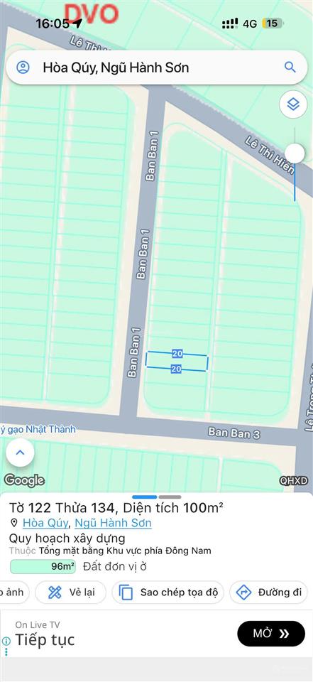 Bán đất đường ban ban 1  hòa quý (khu tđc bá tùng 3). dt 100m2 giá 4ty  0942 992 ***