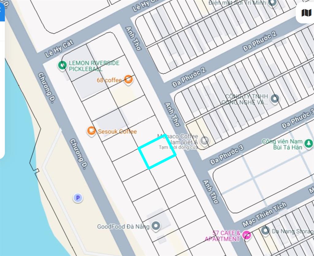 Bán lô đất biệt thự 300m2 đường anh thơ (khu nam việt á) sát sông giá 28 tỷ  0942 992 ***