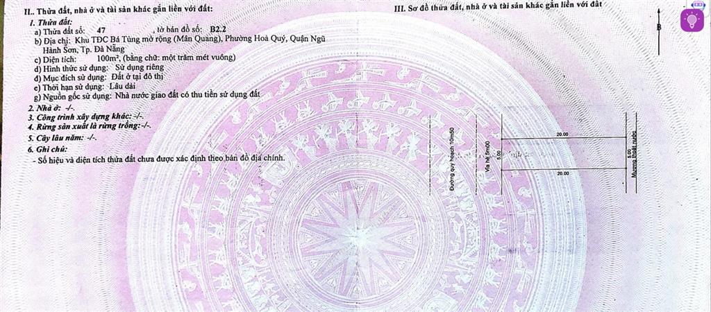 Bán lô mt đường 10m5 trần minh thiệt  ngũ hành sơn (khu tđc bá tùng 3) giá 4,5 tỷ.  0942 992 ***