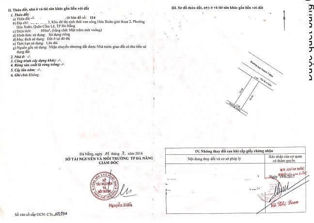 Bán lô mt đường diệp minh châu (đường 7m5) sát sông  hòa xuân. giá tốt 5,190 tỷ.  0942 992 ***