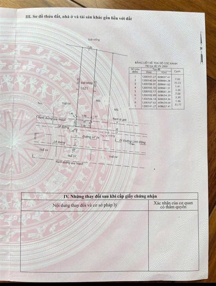 Cần bán gấp đất mặt tiền kinh doanh 7m x 38m linh đông