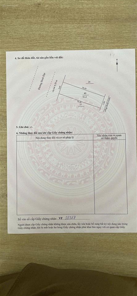 Bán lô đất sạch đẹp mặt tiền đinh đạt, dt 91m2 ngang 5m đường 7m5 giá tốt