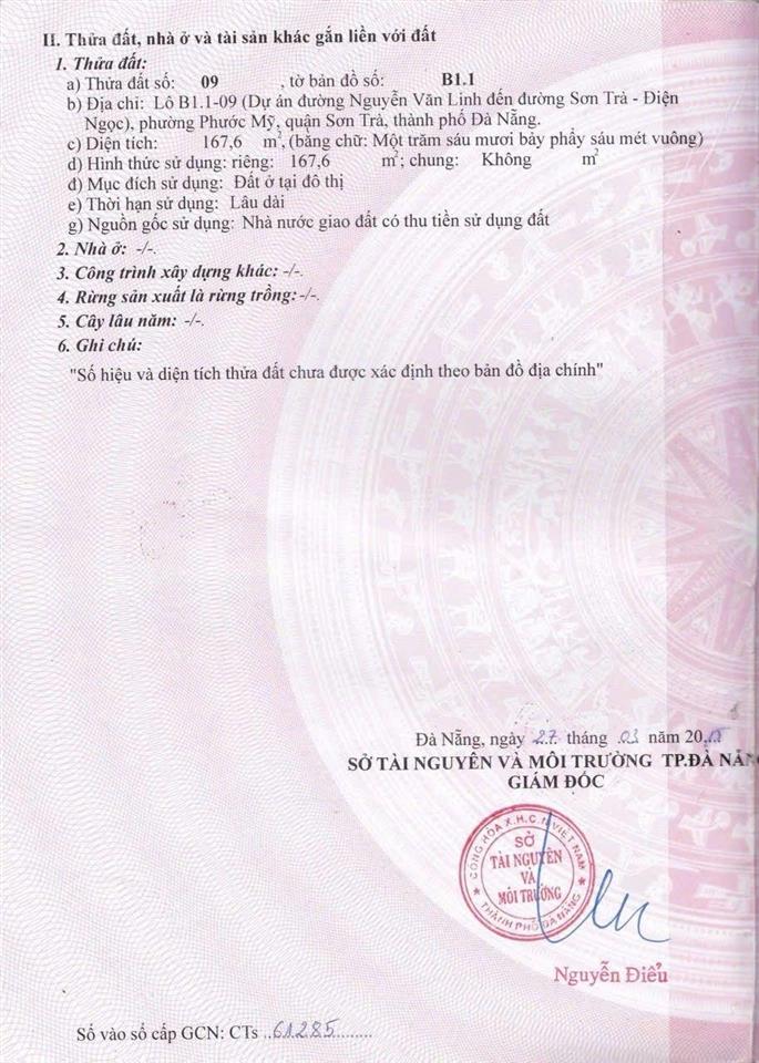 Bán góc 2mt mỹ khê 2 & mỹ khê 7 dt 167m2 ngang 12m sát trung tâm tài chính