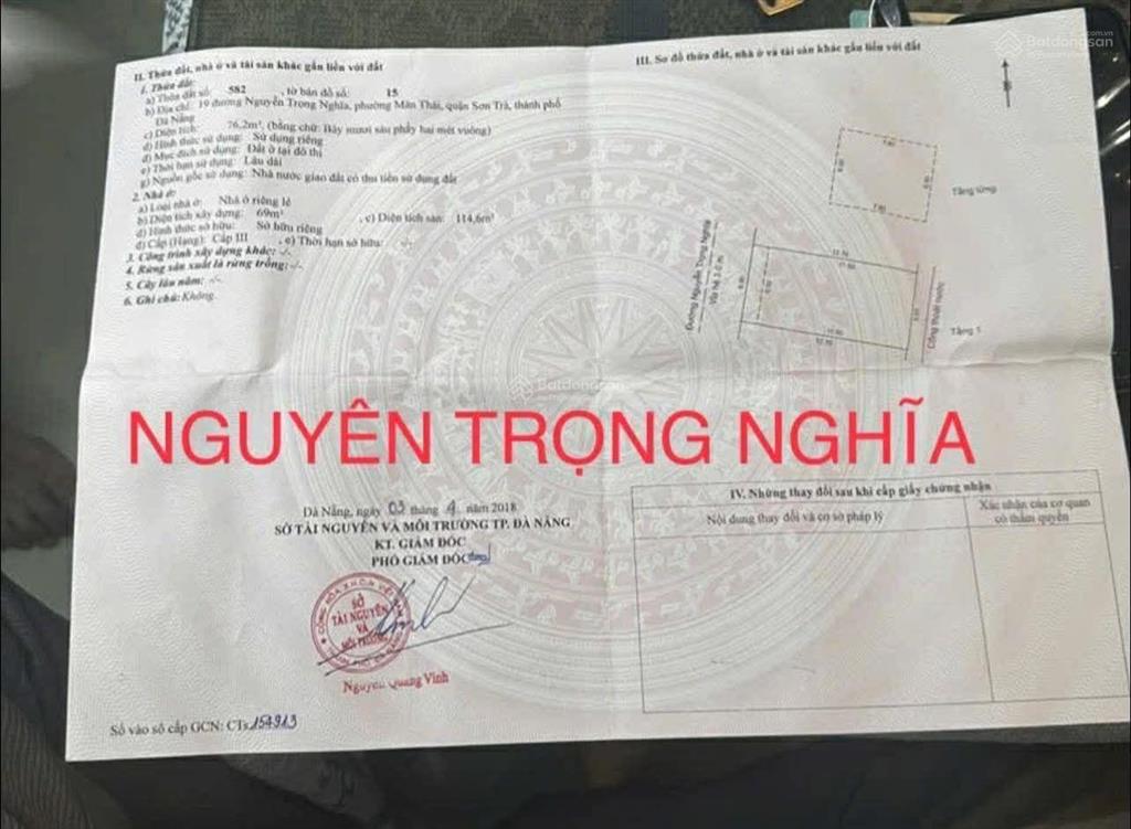 Bán lô đất mt nguyễn trọng nghĩa sát biển