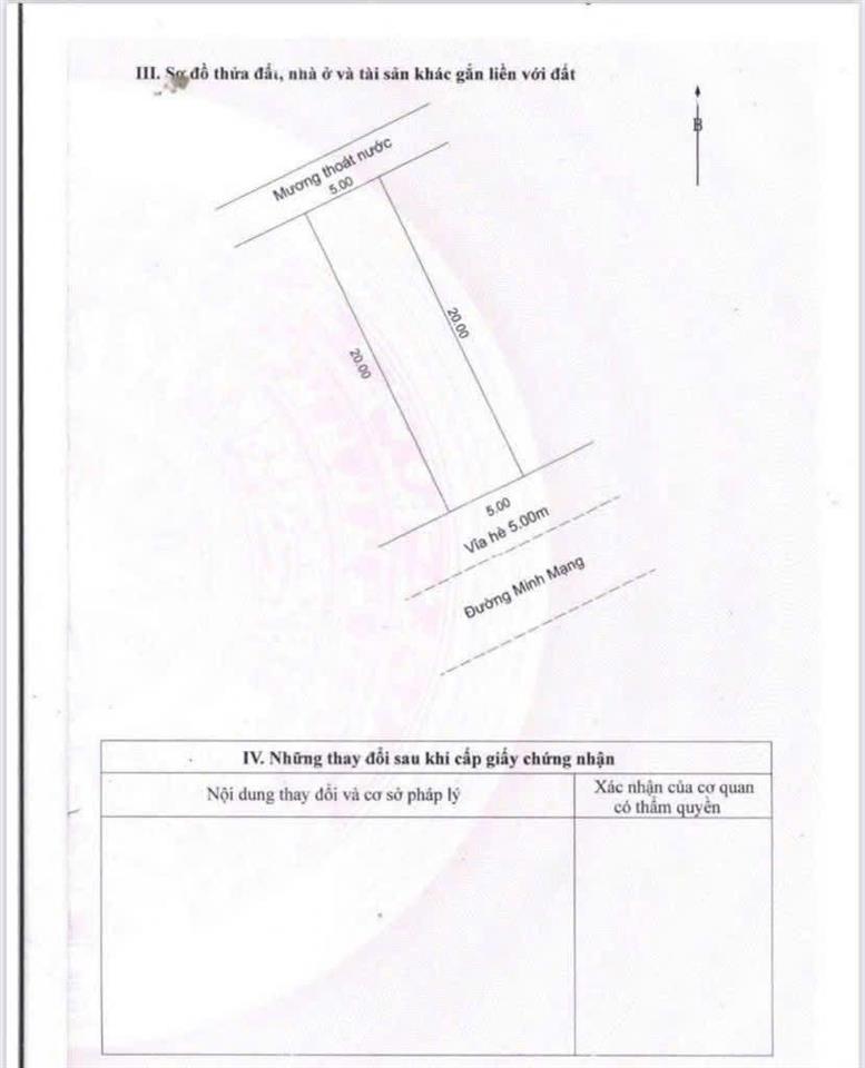 Bán cặp minh mạng dt 200m ngang 10m đường 10m5