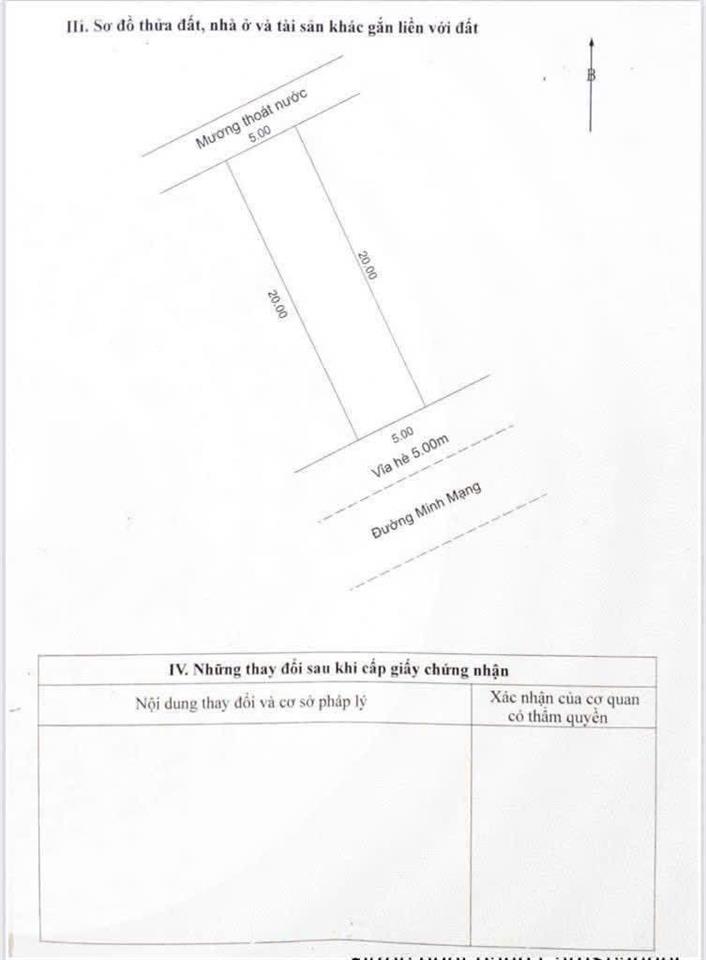 Bán cặp minh mạng dt 200m ngang 10m đường 10m5