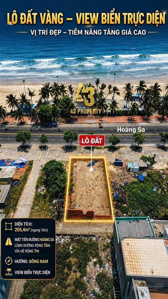 Bán cặp đất mt hoàng sa view biển mân thái, dt 205,4m² ngang 10m