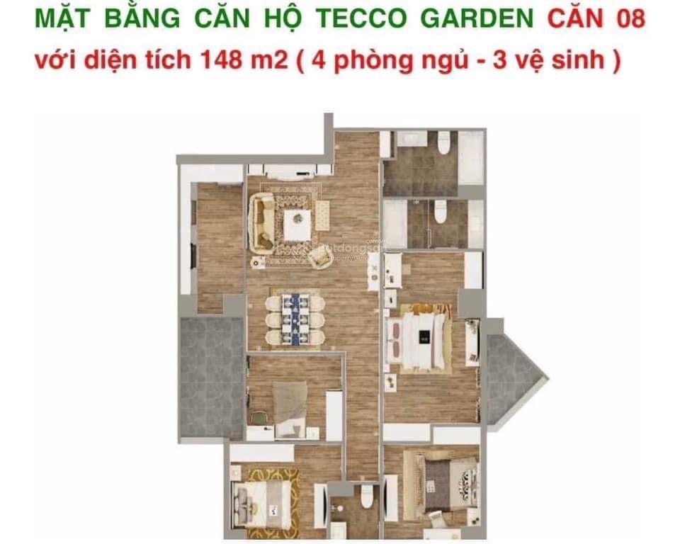 Chính chủ bán căn hộ 4pn  127m2 tầng 16, chung cư tecco garden,  0961 745 ***