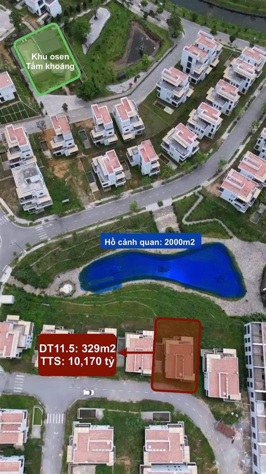 Biệt thự vip 315m2 view hồ chỉ 9,5 tỷ sân vườn rộng , lưng tựa núi  mặt hướng hồ