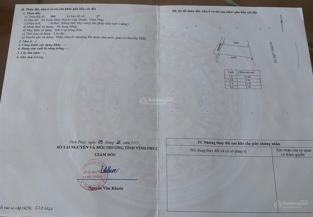 Bán lô 77m2, mt 5.5m đường liên xã xuân hoà cạnh ngã ba đồng xuân 0987 673 ***